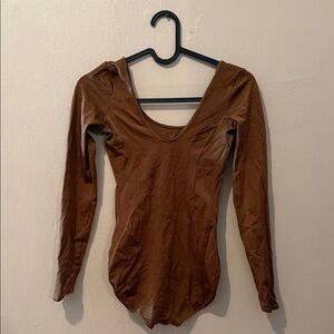 Brown Long Sleeve Women's Top